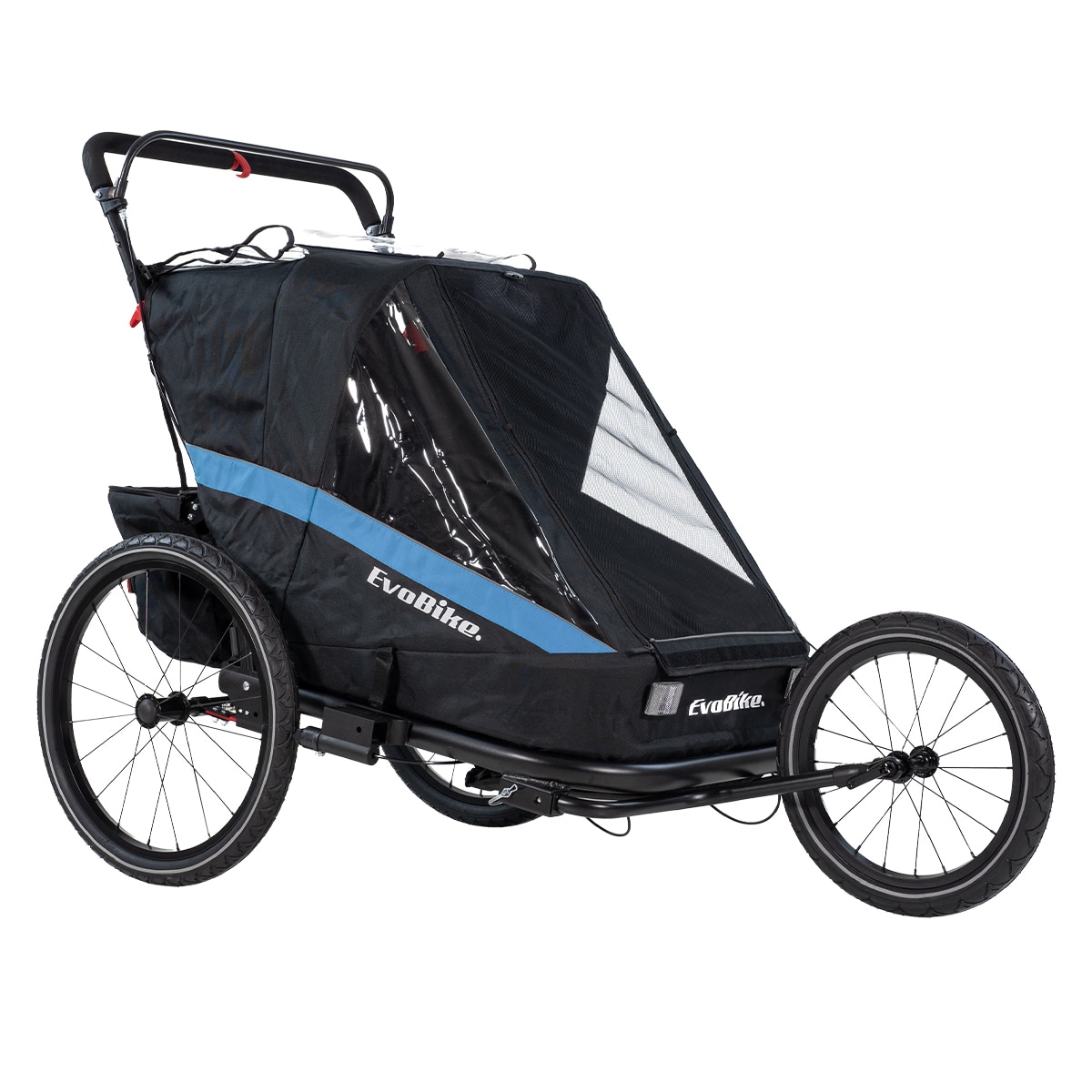 Sykkelvogn Evobike Väddö Barnevognsett/Stroller – Svart/Blå