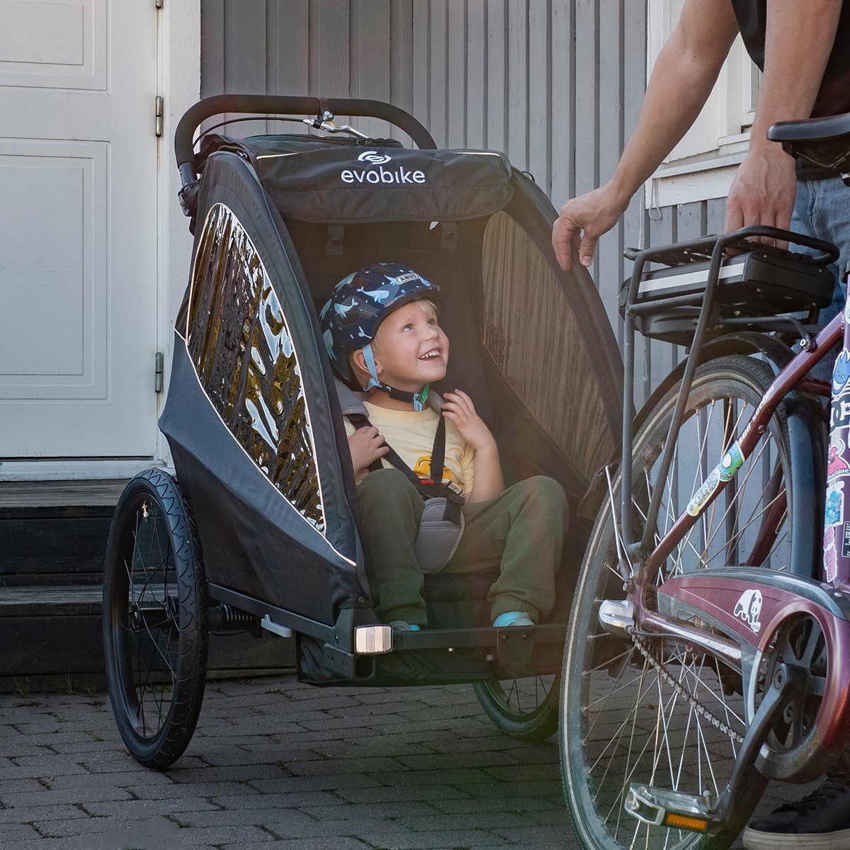 Sykkelvogn Evobike Yxlan Svart / Grå