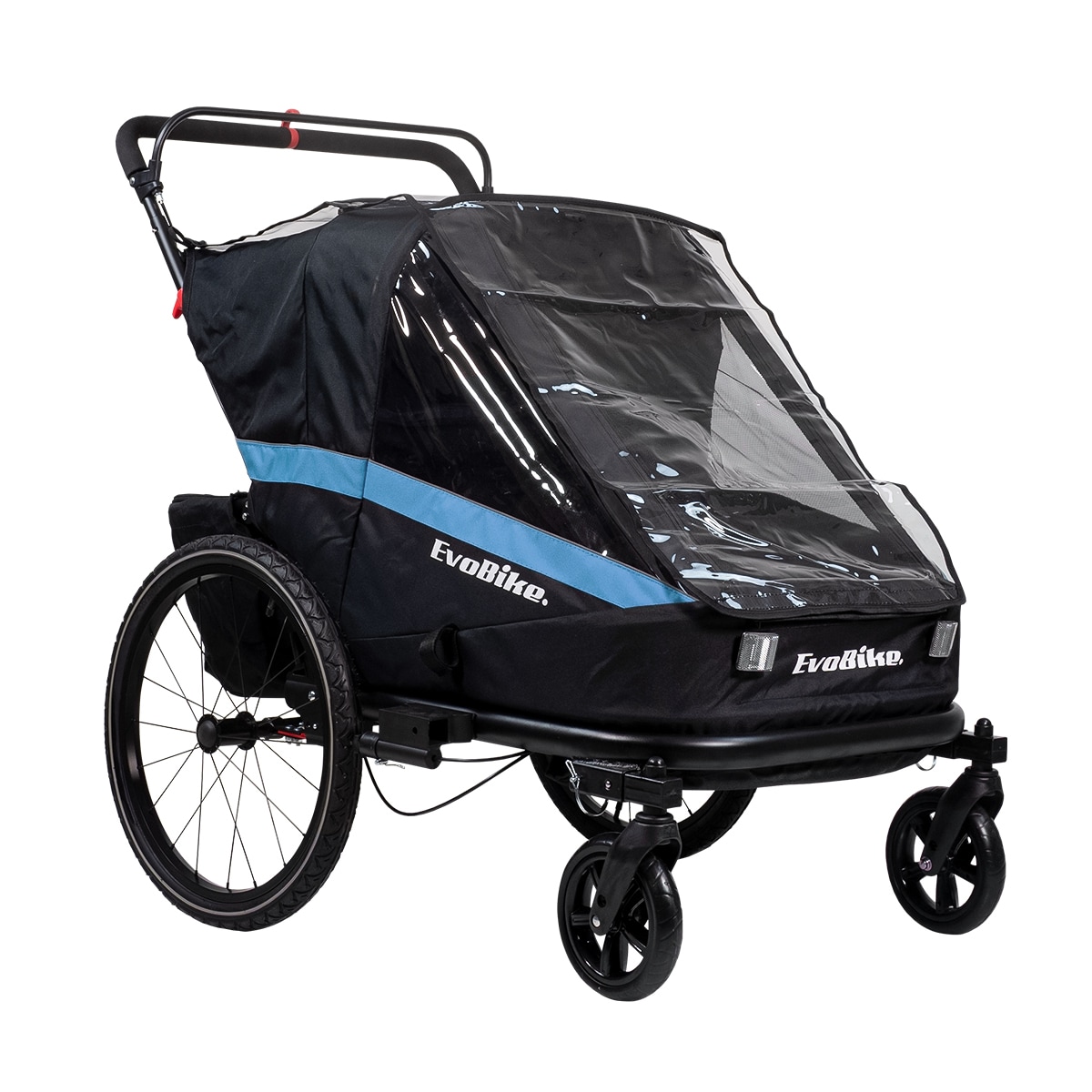 Sykkelvogn Evobike Väddö Barnevognsett/Stroller – Svart/Blå