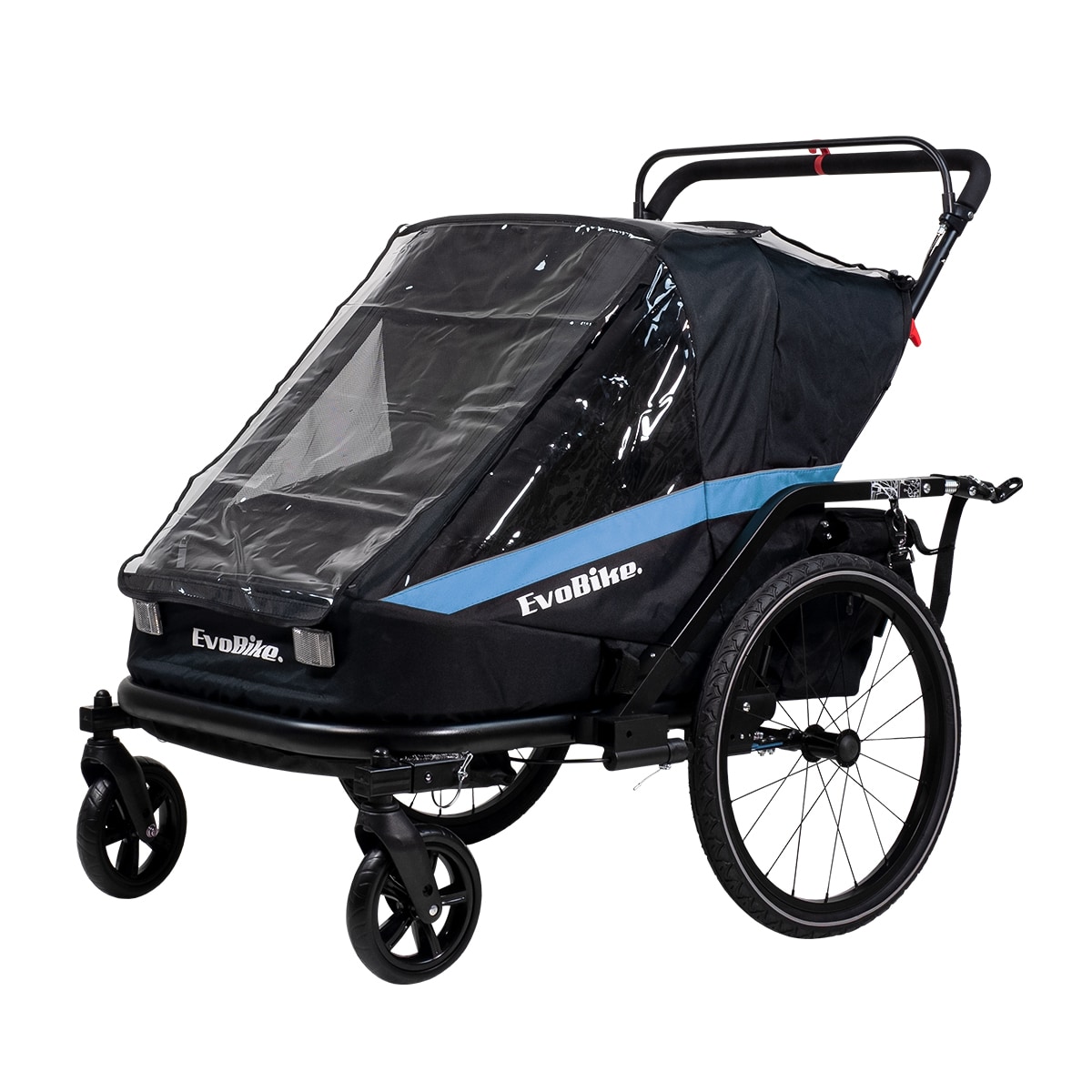 Sykkelvogn Evobike Väddö Barnevognsett/Stroller – Svart/Blå